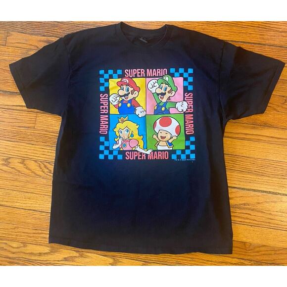 Super Mario Heavy T Shirt Black Mens XL - Picture 1 of 8